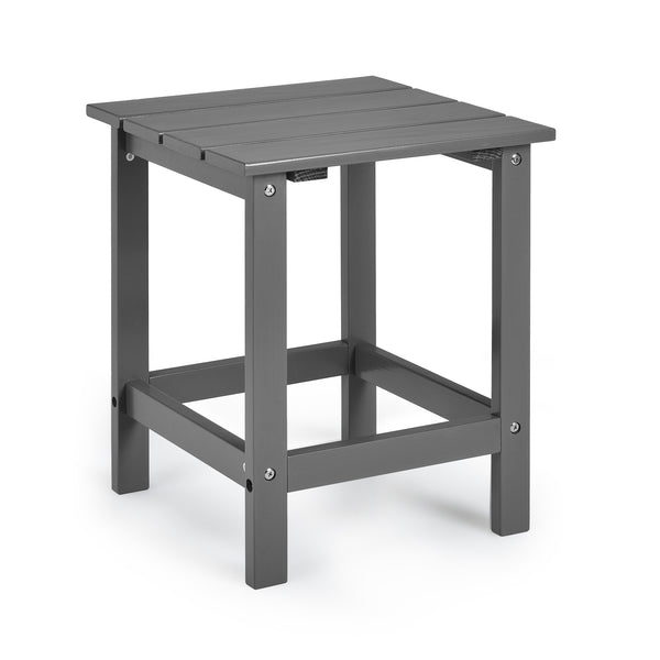 15 Inch Patio Square Wooden Slat End Side Table for Garden