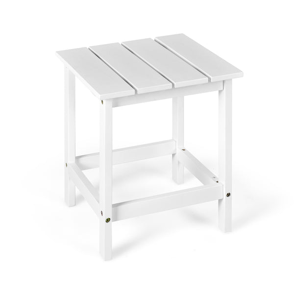 15 Inch Patio Square Wooden Slat End Side Table for Garden