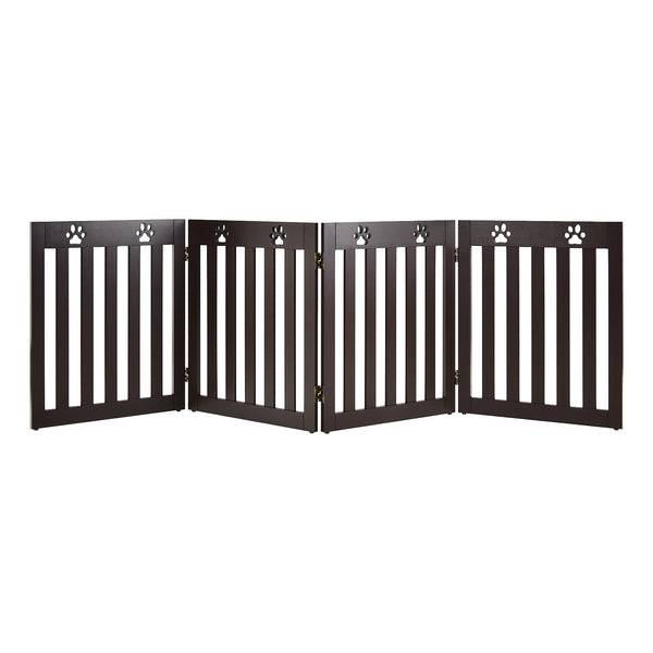 24 Inch Folding Wooden Freestanding Pet Gate Dog Gate with Hinge