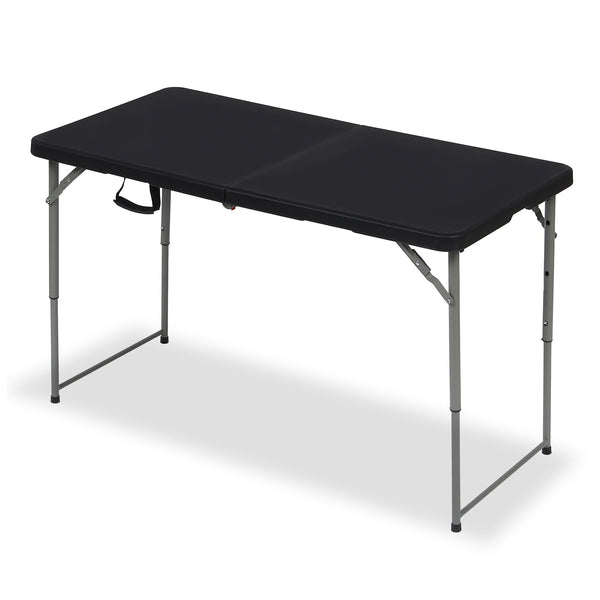 SUGIFT 4ft Folding Table, Adjustable Height Camping Table Office Table for Indoor/Outdoor Picnic Camping Bench, Black