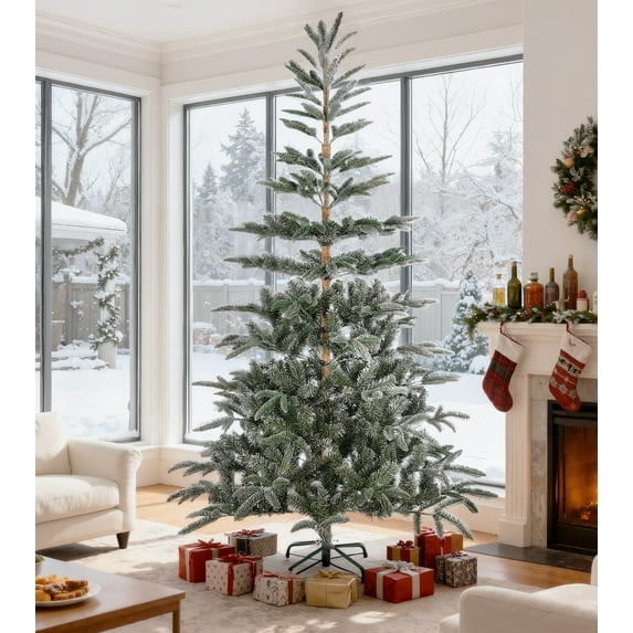 Vebreda 7FT Artificial Christmas Tree, 800 Branch Tips, Unlit Xmas Tree with Metal Stand, PE+PVC Holiday Decoration for Home, Office, and Party