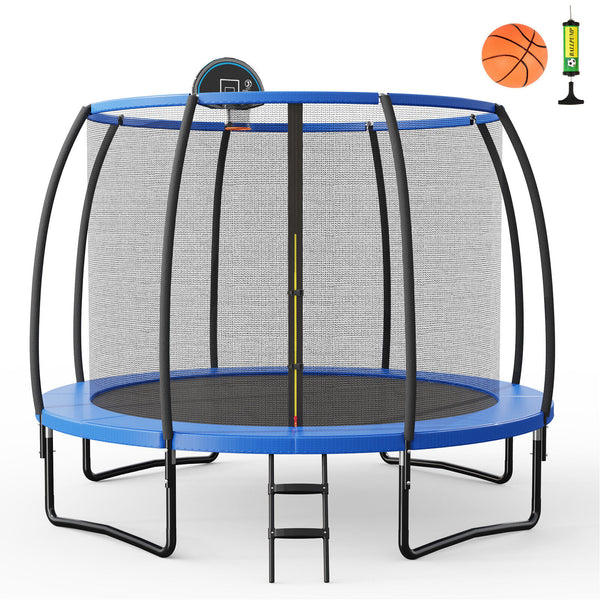 12 Feet Recreational Trampoline with Basketball Hoop