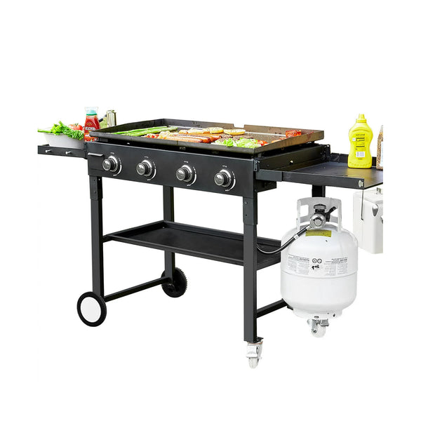Vebreda 60000BTU 4 Burner Foldable Outdoor Propane Gas Grill , Black