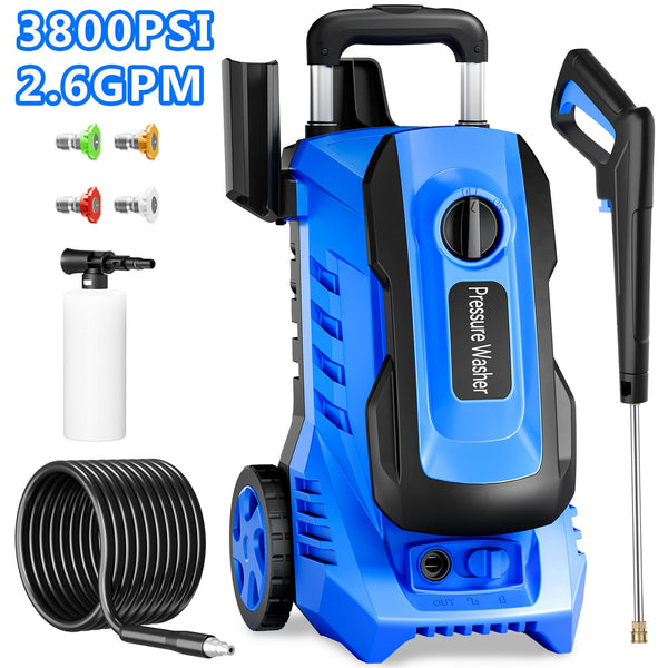 Vebreda Electric Pressure Washer 3800PSI 2.6GPM Power Washers Electric Powered, 1800W, Green