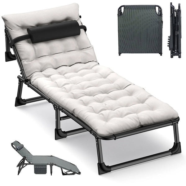Vebreda Folding Cot with 2 Sided Mattress and pillowcase 74.8 x 28.9 in