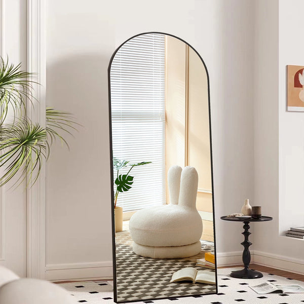 Vebreda Full Length Mirror 65 x 22 Arched-Top Body Mirror with Stand, Shatterproof Glass, Aluminum Frame