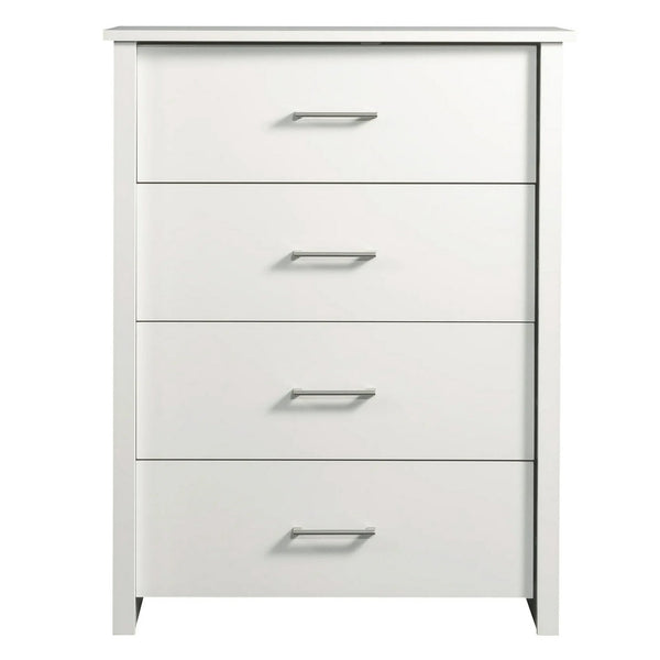 Vebreda 4 Drawer White Dresser for Bedroom, Modern Chest of Drawers Wood Storage Cabinet for Living Room Kitchen Office