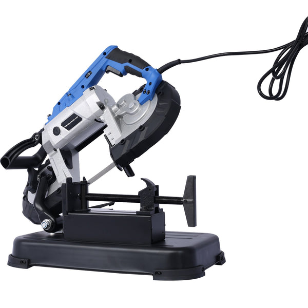 High-Performance Portable Band Saw with Removable Steel Base, 45¡ã-90¡ã Cutting, 10A 1100W Motor, 5-inch Depth Cut,