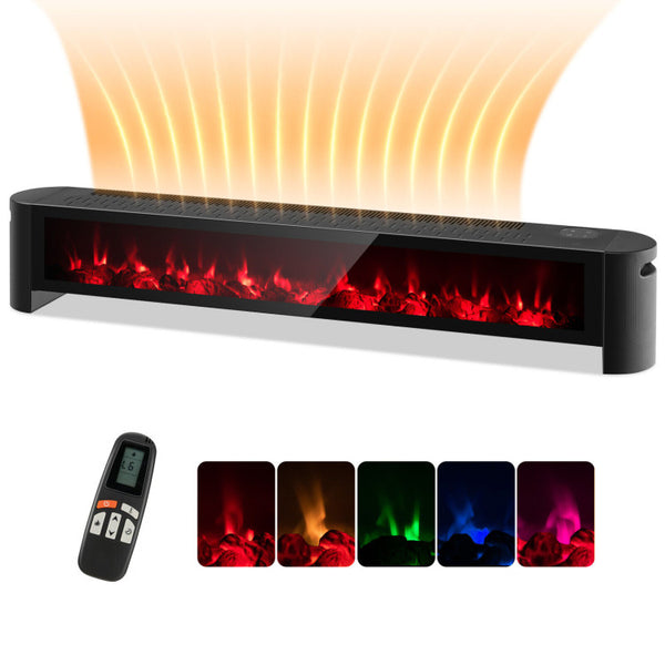 Vebreda 1400W Electric Baseboard Heater with Realistic Multicolor Flame
