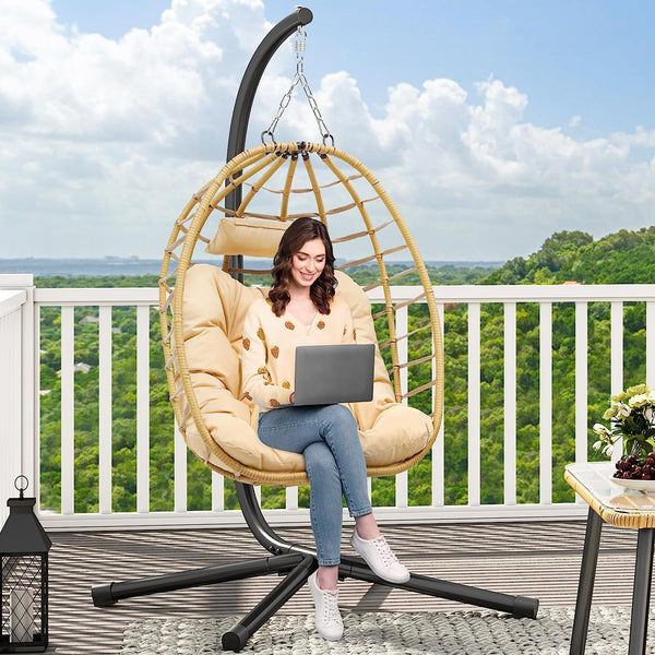 Vebreda Egg Chair Swing Hanging Outdoor Wicker Hammock Chairs Indoor