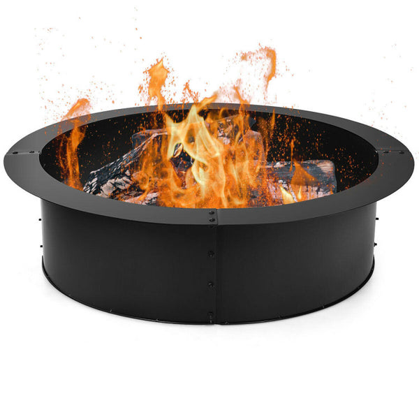 Vebreda 36 inch Round Steel Fire Pit Ring Line for Outdoor Backyard